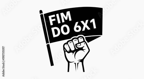 End of 6x1 Work Schedule Brazilian Labor Protest Illustration