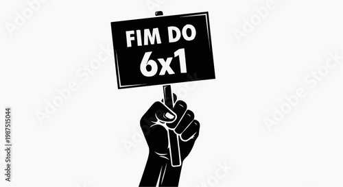 End of 6x1 Work Week Protest Sign Illustration