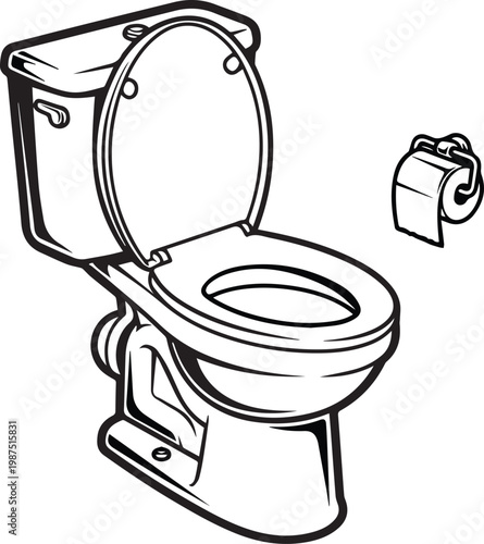 toilet commode icons in various styles on transparent background