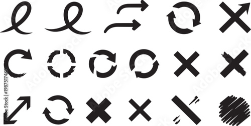 Diverse vector arrows symbols a collection of directional indicators for graphic design