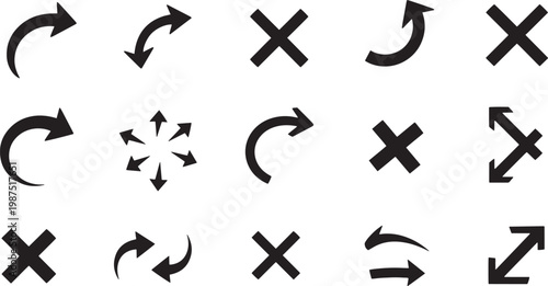 Diverse vector arrows collection directional icons for graphic design data visualization