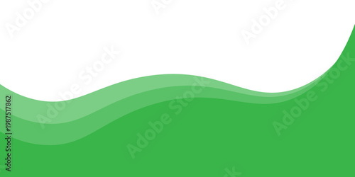 Abstract green wavy vector background with clean white copy space for eco friendly corporate business presentation