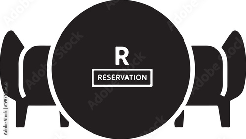 Reservation table sign, restaurant symbol, dining icon, vector graphics