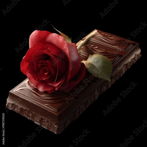 red rose and gift box