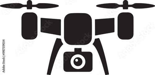 Drone, aerial, camera drone, quadcopter, vector icon