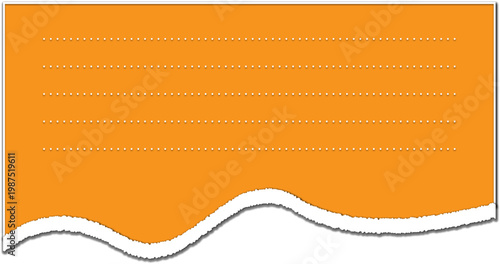 Orange Torn Paper Background with Copy Space, Ripped Edge Texture, Creative Minimal Vector Template
