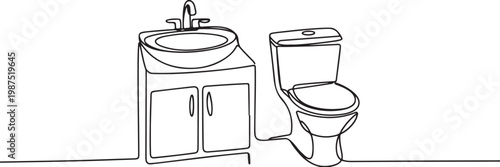 Toilet and Sink Outline Drawing bathroom plumbing