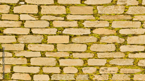 Abstract yellow brick wall texture. Pattern of Golden bricks wall background.