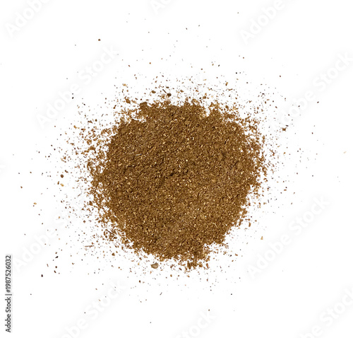 A pile of ground cumin spice isolated on transparent background
