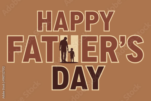 Happy father's day vector illustration celebrating dad with a heartwarming silhouette design for family and love