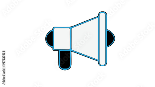 Megaphone announcement icon for marketing promotion, advertising communication concept, flat vector illustration for ui web apps
