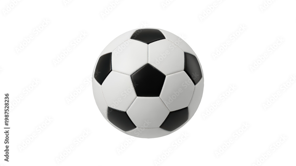 Fototapeta premium Classic Black and White Soccer Ball on Black Background