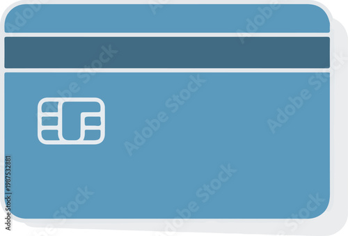 “Credit Card Icon in Minimal Flat Design with Clean Geometric Vector Style”