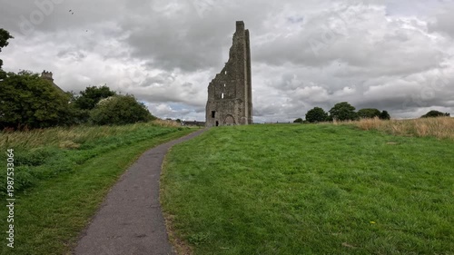 Saint Marys abbey is located next to Trim castle, the largest Anglo-Norman fortification in Ireland