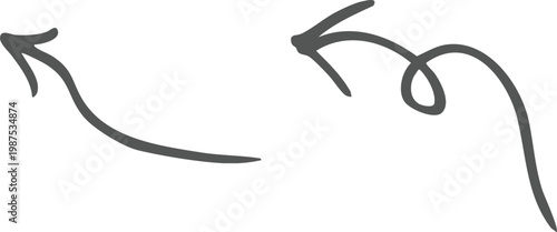 Hand drawn curved doodle chalk arrows collection, vector eps10 illustration. Curved Arrows Set, Smooth and Dashed Line Arrows for Direction, Emphasis, and Highlighting Collection of hand drawn vector