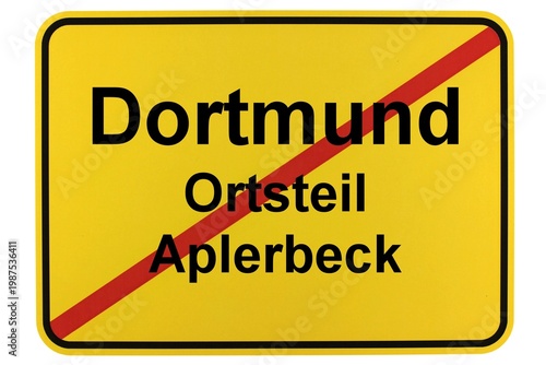 Illustration eines Ortsschildes des Dortmunder Ortsteils Aplerbeck