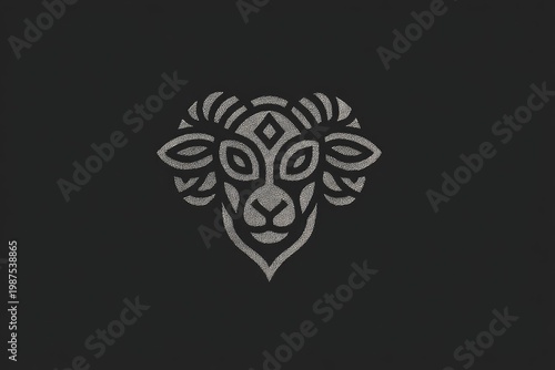 Scandinavian Sheep Head Line Icon Clean Wool Branding Logo