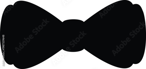 Black bow tie silhouette isolated on white background bowtie