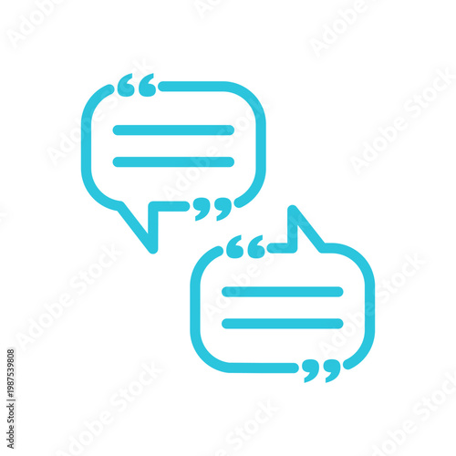 Quote Icon. Isolated on white background. From blue icon set