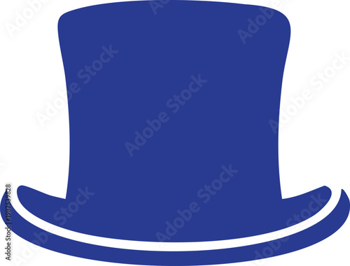 Blue hat silhouette on a white background
