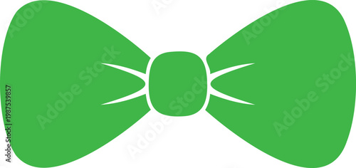 Green bow tie isolated on white background, bowtie knot fashion