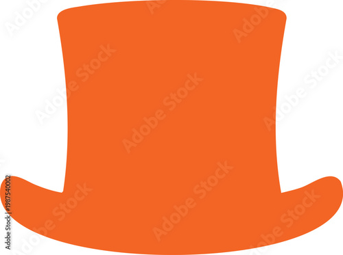 Orange hat silhouette with flat brim