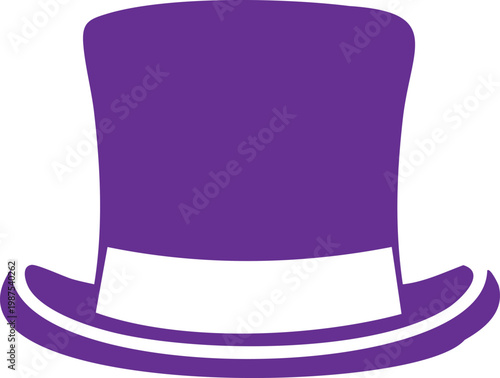 Purple hat with white band and slightly curved brim