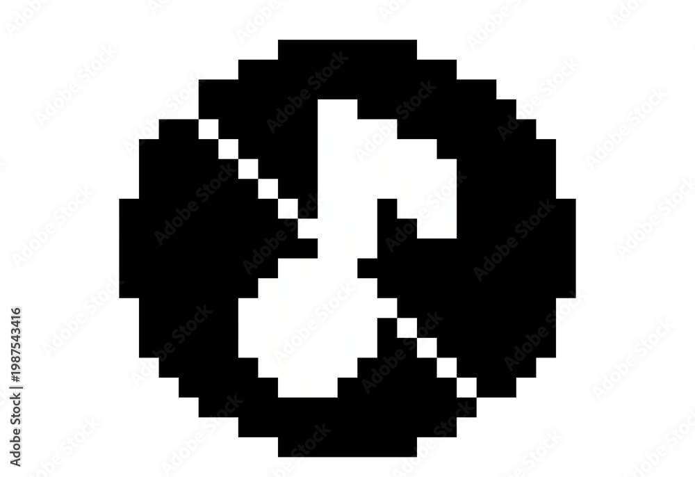 Fototapeta premium A 16x16 Locked Music Note Line Icon Pixel Art