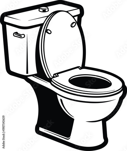 toilet commode icons in various styles on transparent background