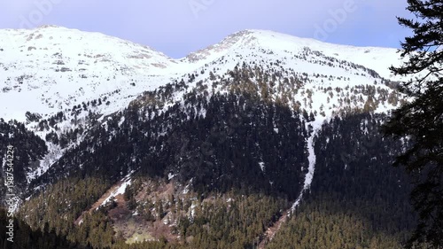 Snow-capped mountain peaks. A magnificent natural landscape.