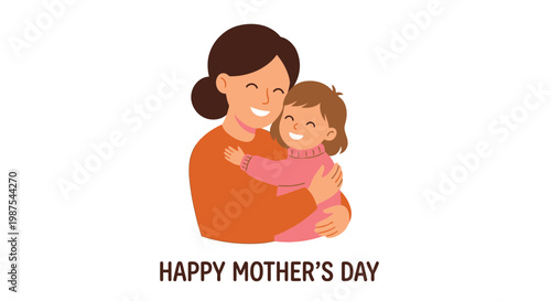 A loving mother and daughter embrace celebrating mother s day together