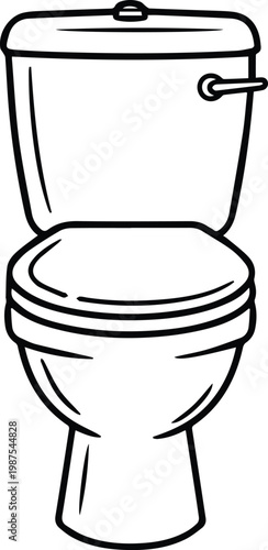 toilet commode icons in various styles on transparent background