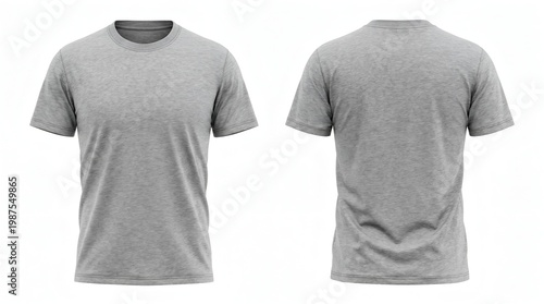 Gray T-shirt front and back view.
