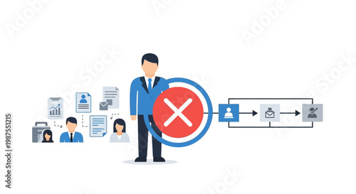 Man Blocking Data Flow Chart.