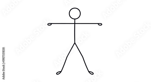 Simple Stick Figure Illustration on White.