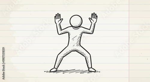 Simple Stick Figure in Active Pose.