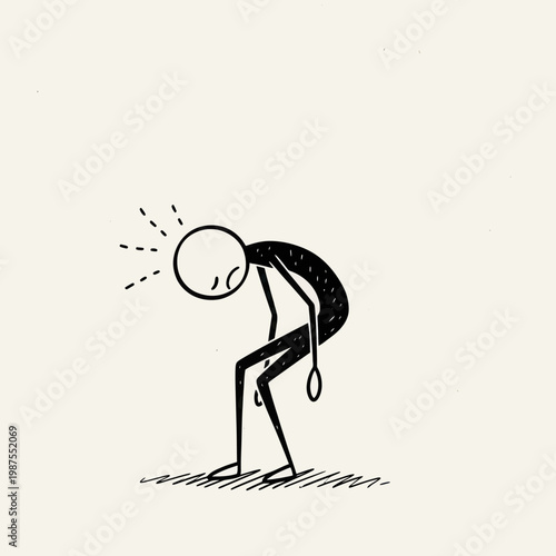 Stick Figure Experiencing Pain and Discomfort.