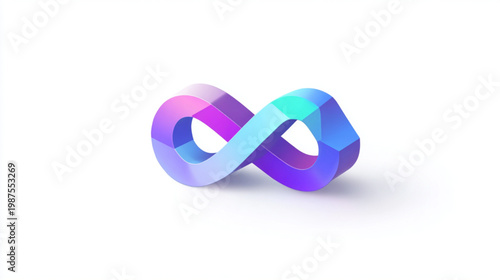 Colorful Infinity Symbol On White Background For Concepts Of Eternity And Infinity