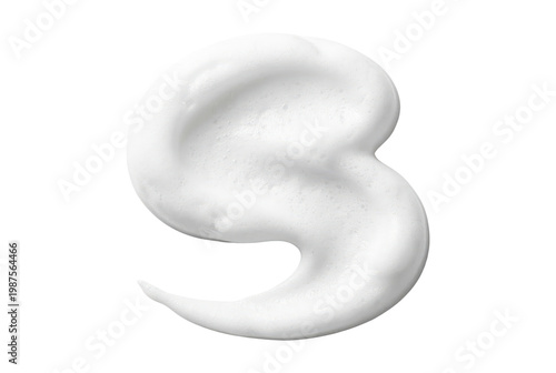 White cosmetic foam swatch. Cleanser, shaving cream, or soap mousse texture. Isolated on transparent background, png