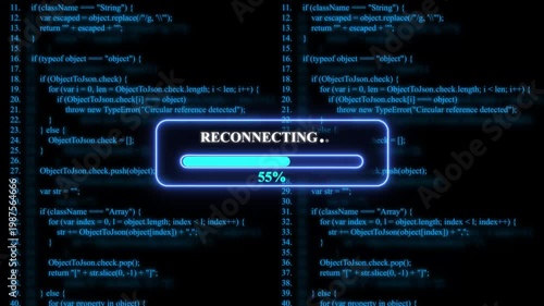 Reconnecting progress bar with programming code loading