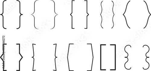 Bracket and Curly Braces Set: A collection of various brackets and curly braces, illustrating the fundamental components for organization, structuring and grouping of information.png