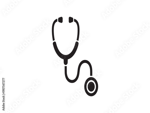 Black and white stethoscope icon a symbol of healthcare and medical diagnosis