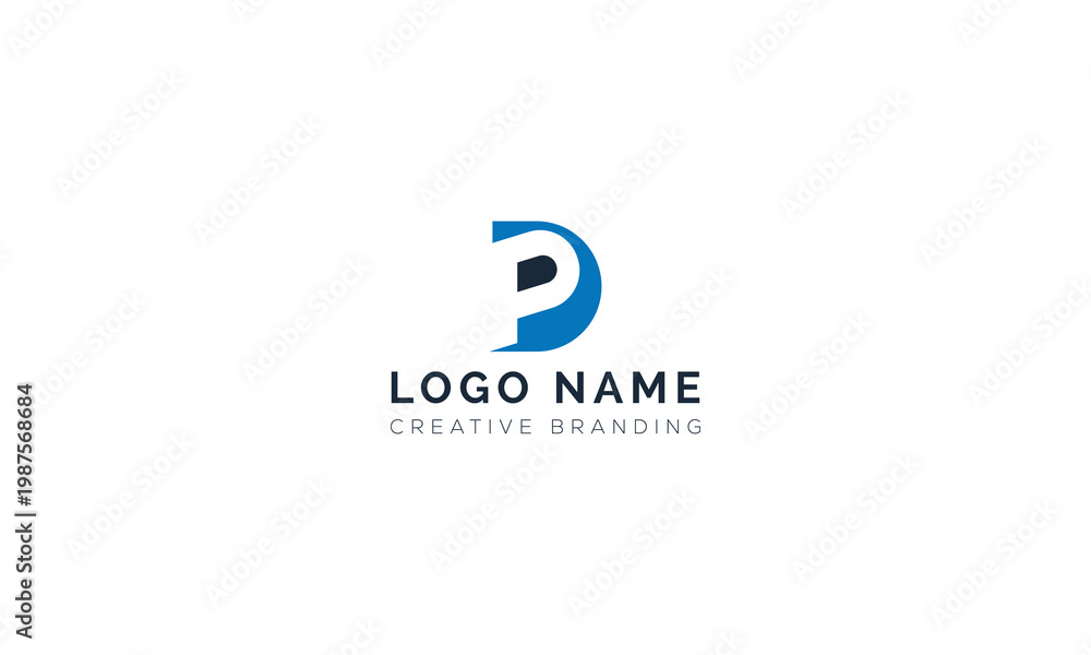 Fototapeta premium Modern blue letter p logo icon for business branding and corporate identity
