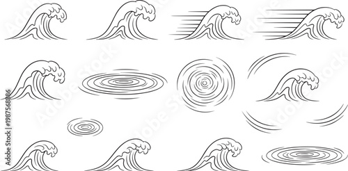 Dynamic wave motion exploring vector field representations of ocean waves and fluid dynamics