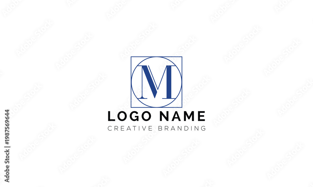 Fototapeta premium Circular letter m monogram logo design with minimalist aesthetics, monogram