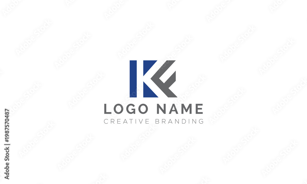 Fototapeta premium Sleek letter kf monogram logo in bold typography with monogram, typography