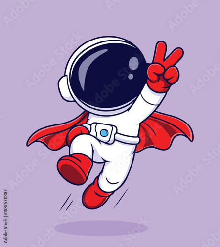 Tableau sur toile Energetic astronaut in mid-air jump astronaut cartoon,
astronaut logo,
spaceman,