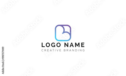 Abstract rounded letter b logo design concept with gradient branding identity