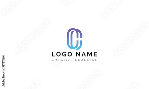 Modern letter c initial logo design with alphabet gradient minimalist