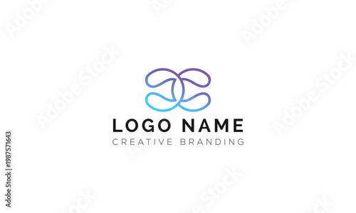 Abstract infinity style logo design with infinity abstract gradient branding